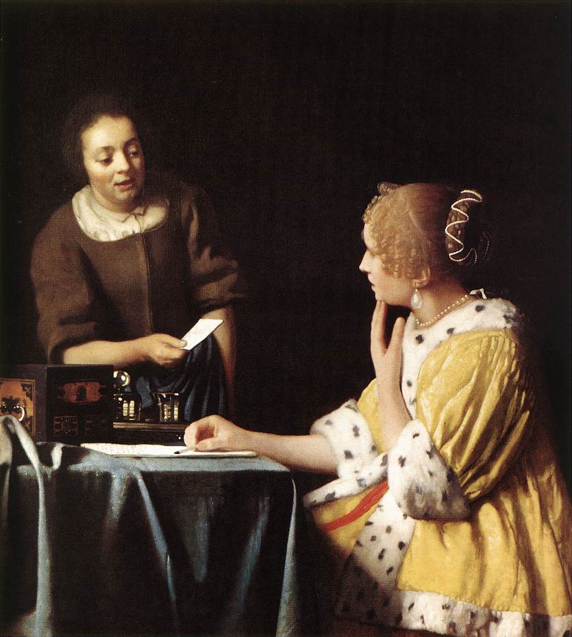 Lady with Her Maidservant Holding a Letter